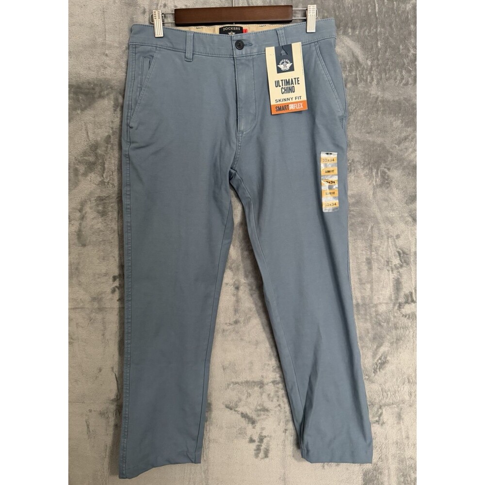 NWT Dockers Men's 30x34 Light Blue Smart 360 Flex Slim Fit Ultimate Chino Pants